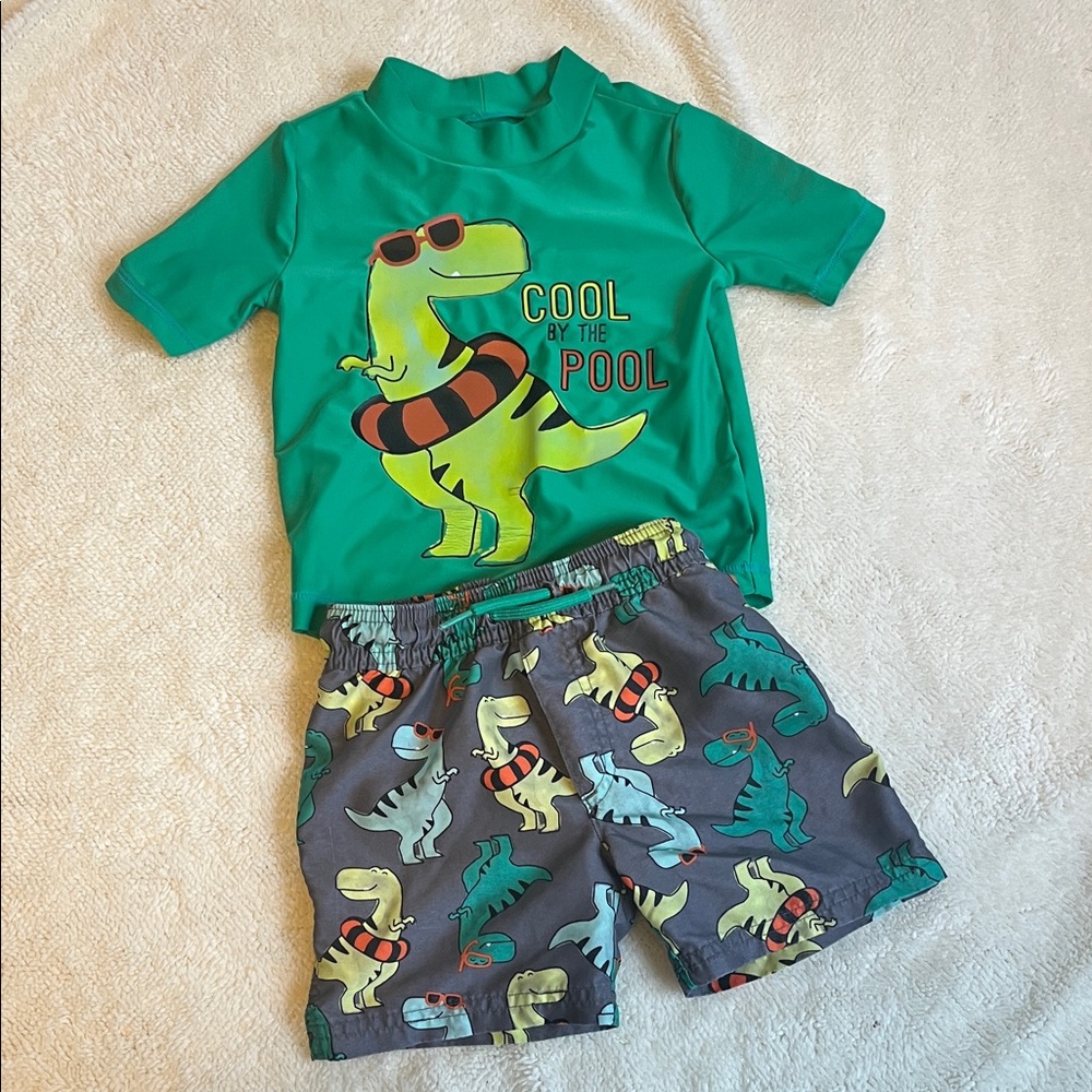 Kids Dinosaur Swim Set - Green and Gray